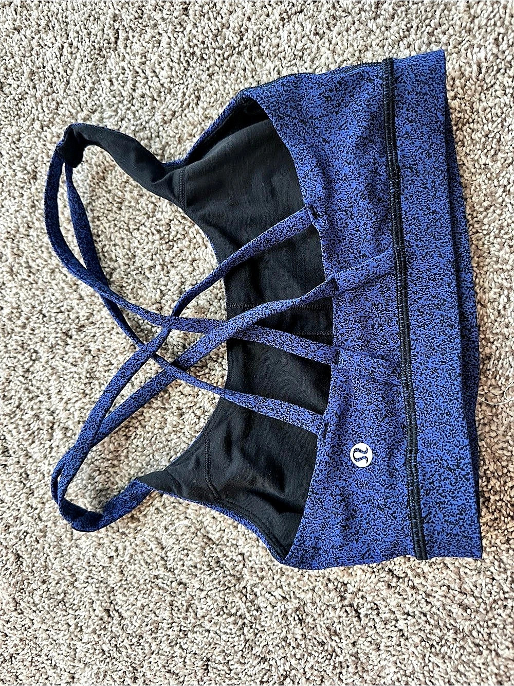 Lululemon Free to Be Wild Bra Blue & Black Bikini Top